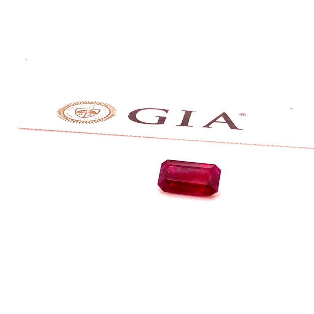 Octagon Cut GIA Certified 2.3ct Octagonal Burma Ruby For Sale