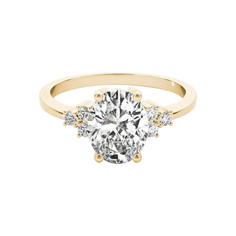 GIA Certified 2.3ct Oval Classic Cluster Multi-Stone Diamond Ring