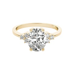 GIA Certified 2.3ct Oval Classic Cluster Multi-Stone Diamond Ring