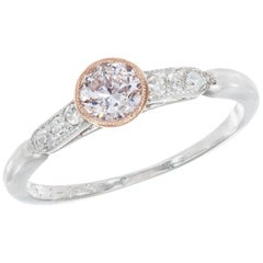 24 carat diamond ring Antique GIA Certified .24 Carat Pink Diamond Art Deco Platinum Gold Engagement Ring