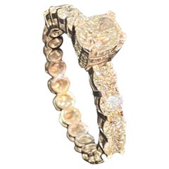 GIA Certified 2.40 Carat D/VVS1 Cushion Round Diamond Hidden Halo Ring 18K Gold