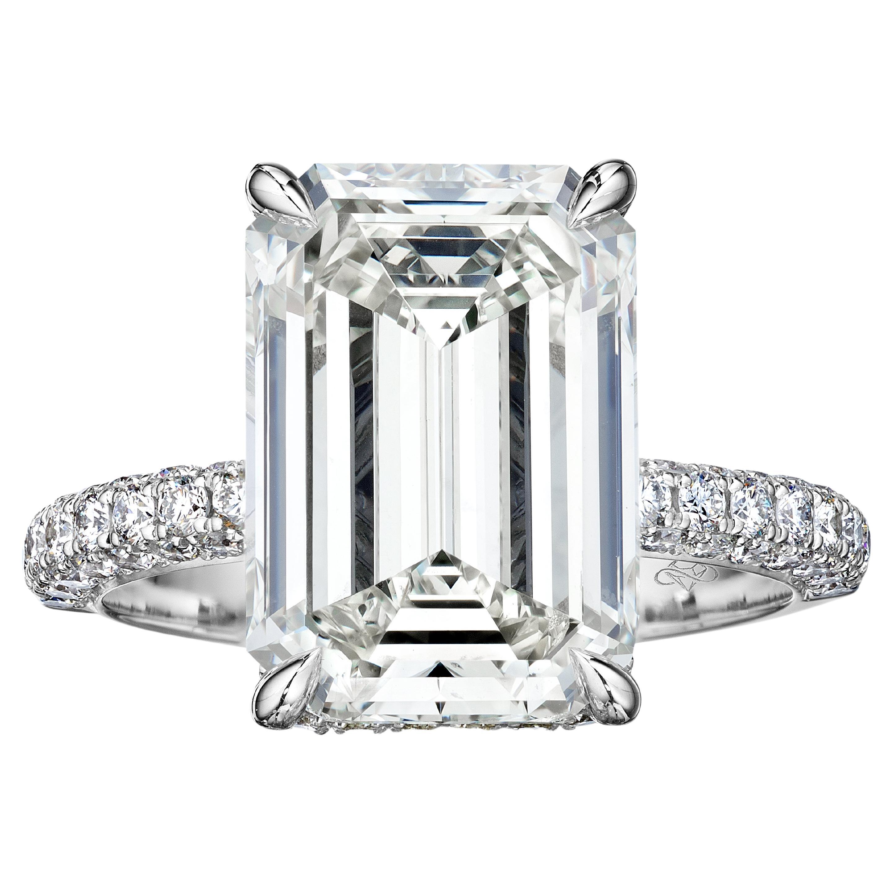 GIA-zertifizierter Verlobungsring „Catherine“ mit 2,40 Karat E VS1 Smaragd und Diamant
