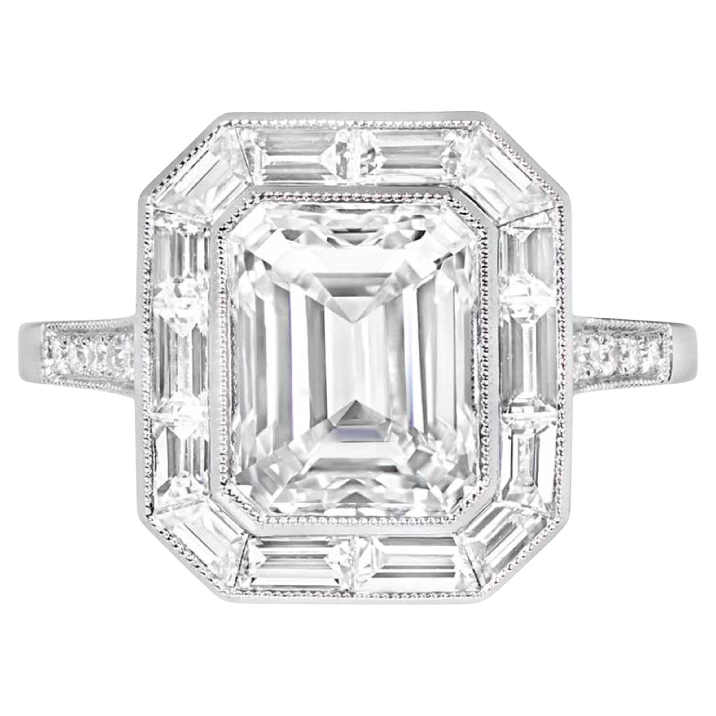 GIA Certified 2.40 Carat VVS1 Clarity Diamond Engagement Ring in Platinum For Sale