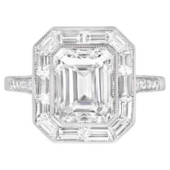 GIA Certified 2.40 Carat VVS1 Clarity Diamond Engagement Ring in Platinum