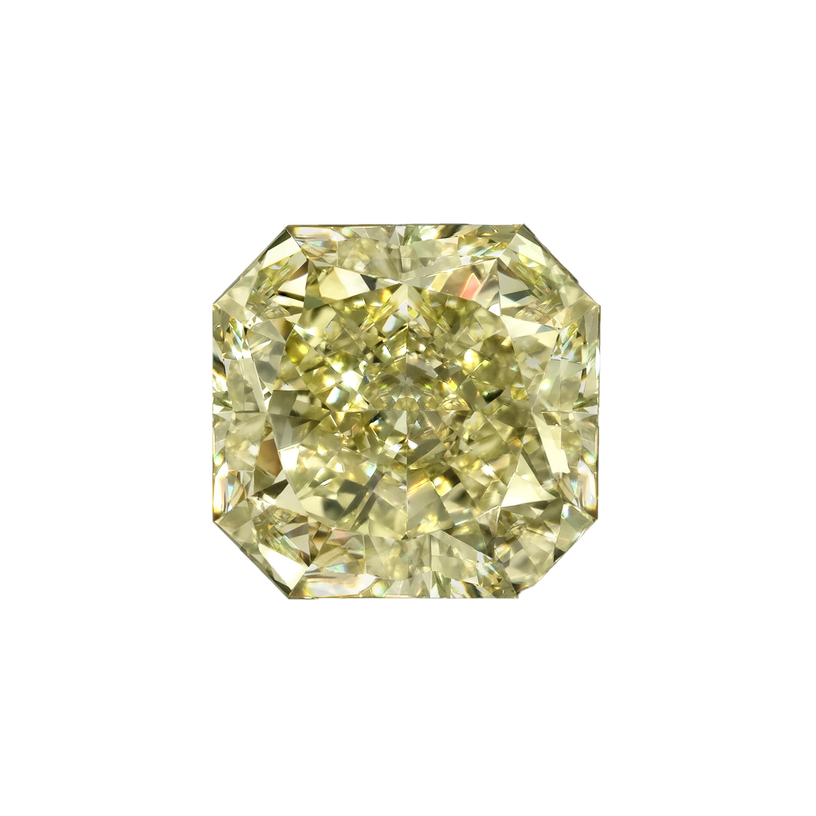 Women's or Men's GIA Certified 2.40 Carat Radiant Cut Yellow Diamond Ring For Sale