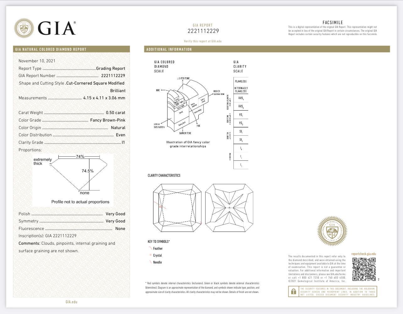 Bracelet en diamant rose certifié GIA de 2,41 carats  en vente 1