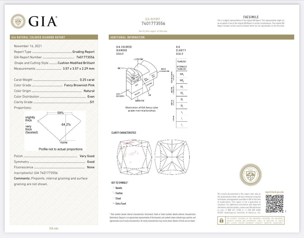 GIA-zertifiziertes 2,41 Karat Pink Diamond-Armband  im Angebot 3