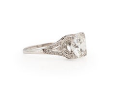 GIA-zertifizierter Platin-Verlobungsring mit 2.41 Karat Diamant im Art déco-Stil