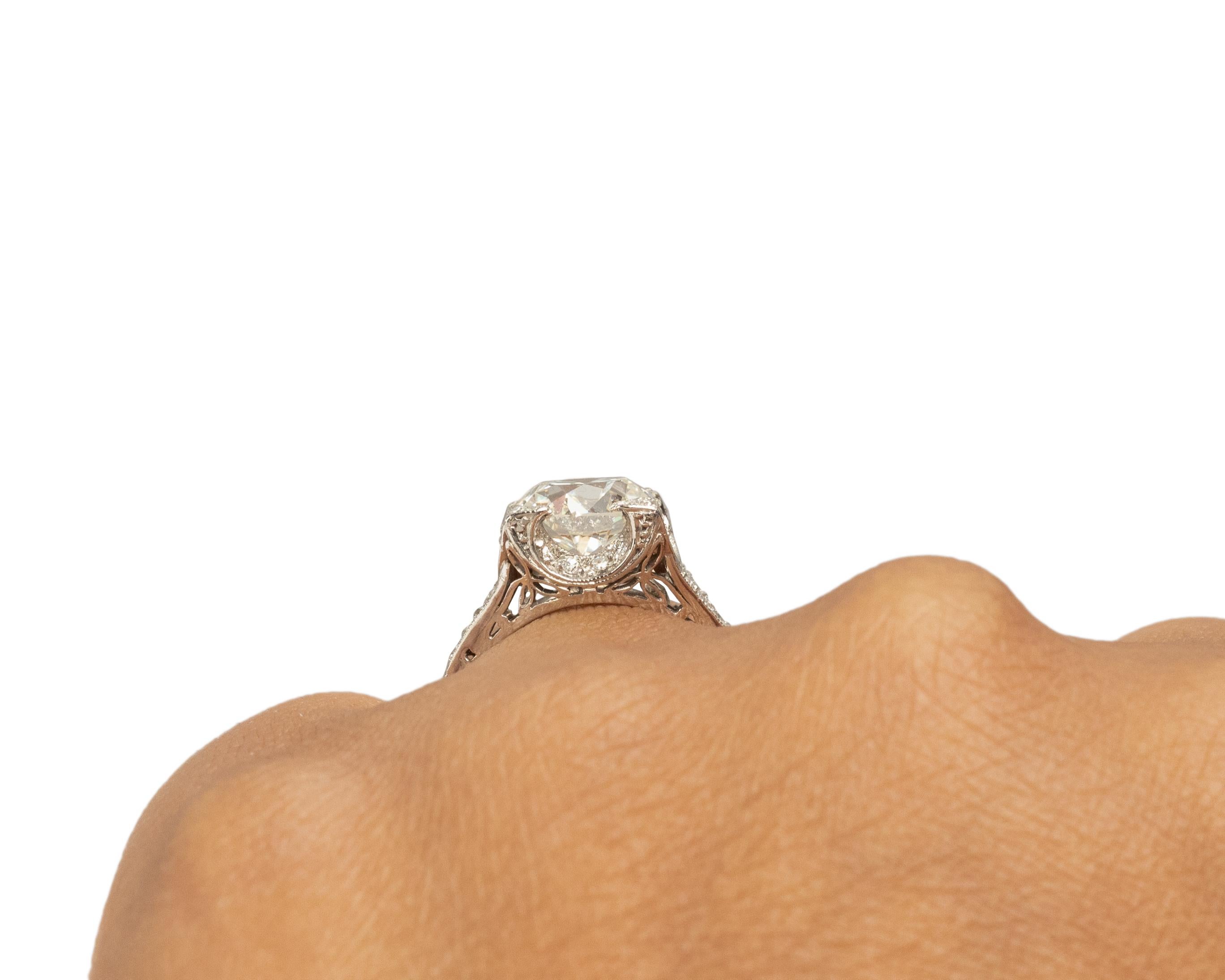 GIA-zertifizierter Platin-Verlobungsring mit 2.41 Karat Diamant im Art déco-Stil im Angebot 3