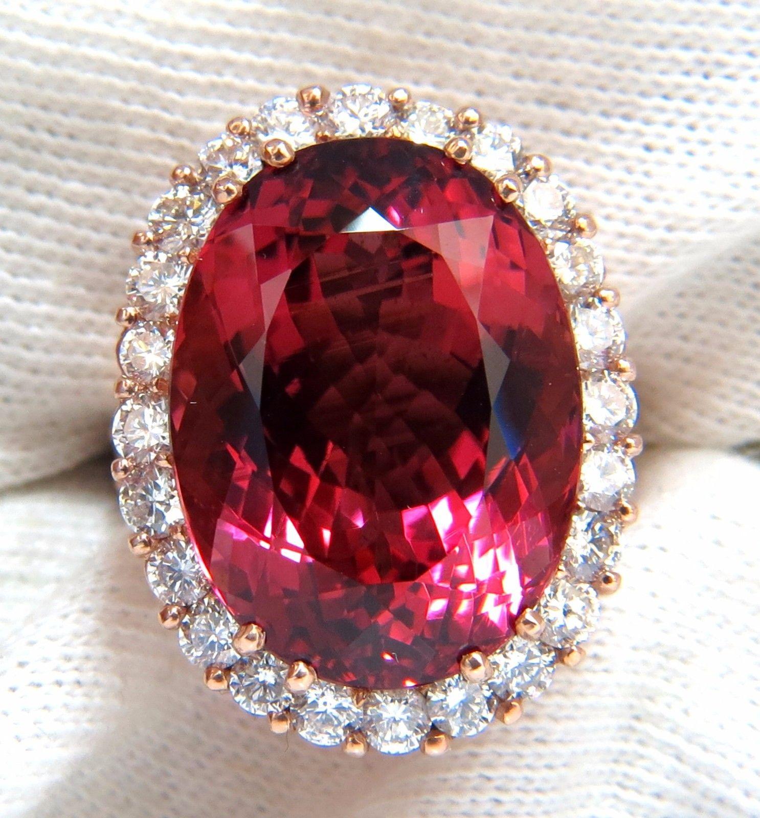 Tourmaline Prime

21.13ct. Natural Red Tourmaline ring.

Report: 1172479835

Oval cut: 20.12 X 15.05  X 10.48mm

Transparent, Vibrant Purplish Red & Clean Clarity.

GIA: 