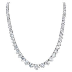 Collier en platine avec diamants de 24,16 carats certifiés par le GIA, de taille progressive, D SI1-SI2
