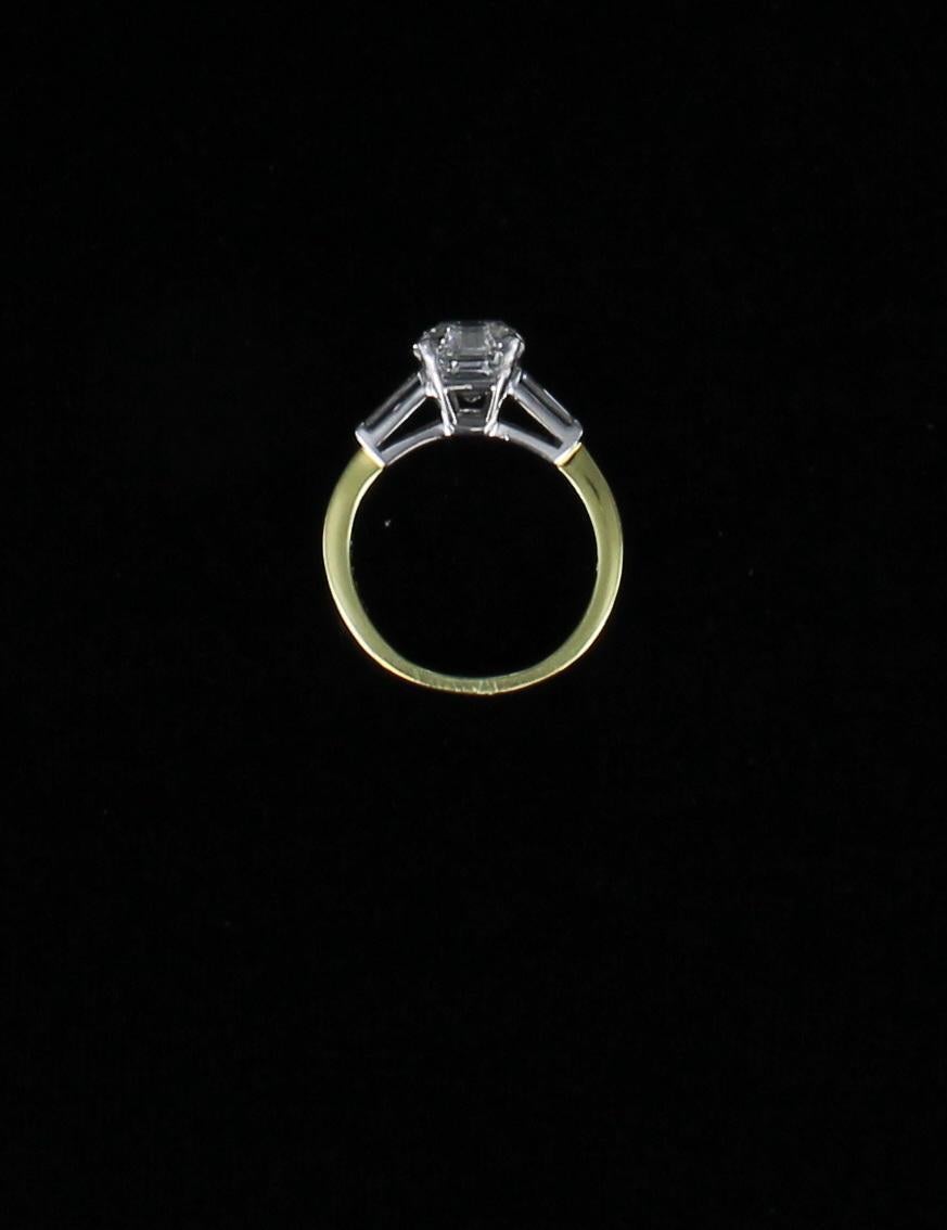 GIA Certified 2.43 Carat Asscher Cut Diamond VS1 F color set in18 karat Platinum For Sale 1