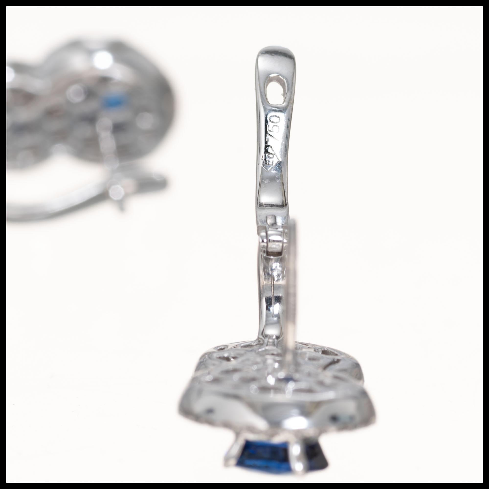 Orecchini in oro con diamante e zaffiro blu reale certificati GIA da 2,43 carati in vendita 1