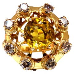 GIA Certified 2.44 Carat Natural Citrine Cluster Ring 14 Karat*