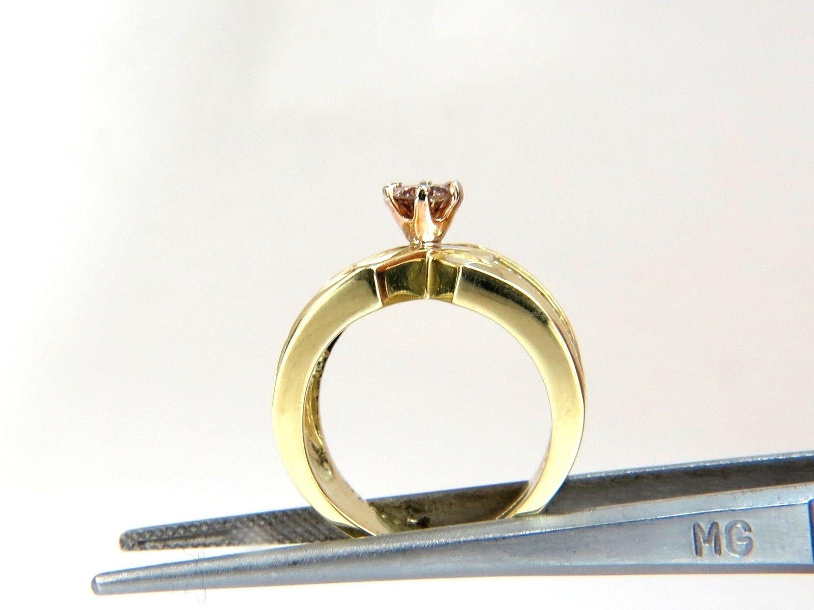GIA Certified 2.44 Carat Natural Pink Brown Diamond Ring 14 Karat 2