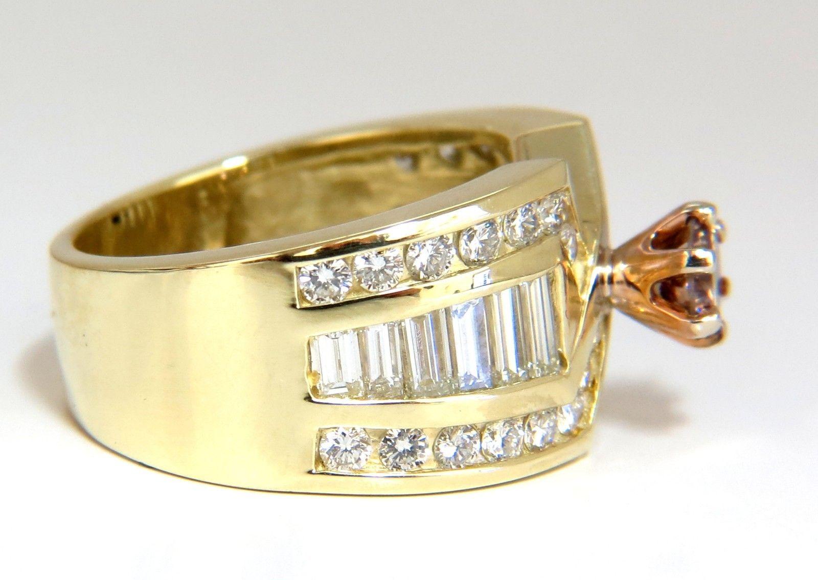 GIA Certified 2.44 Carat Natural Pink Brown Diamond Ring 14 Karat 3