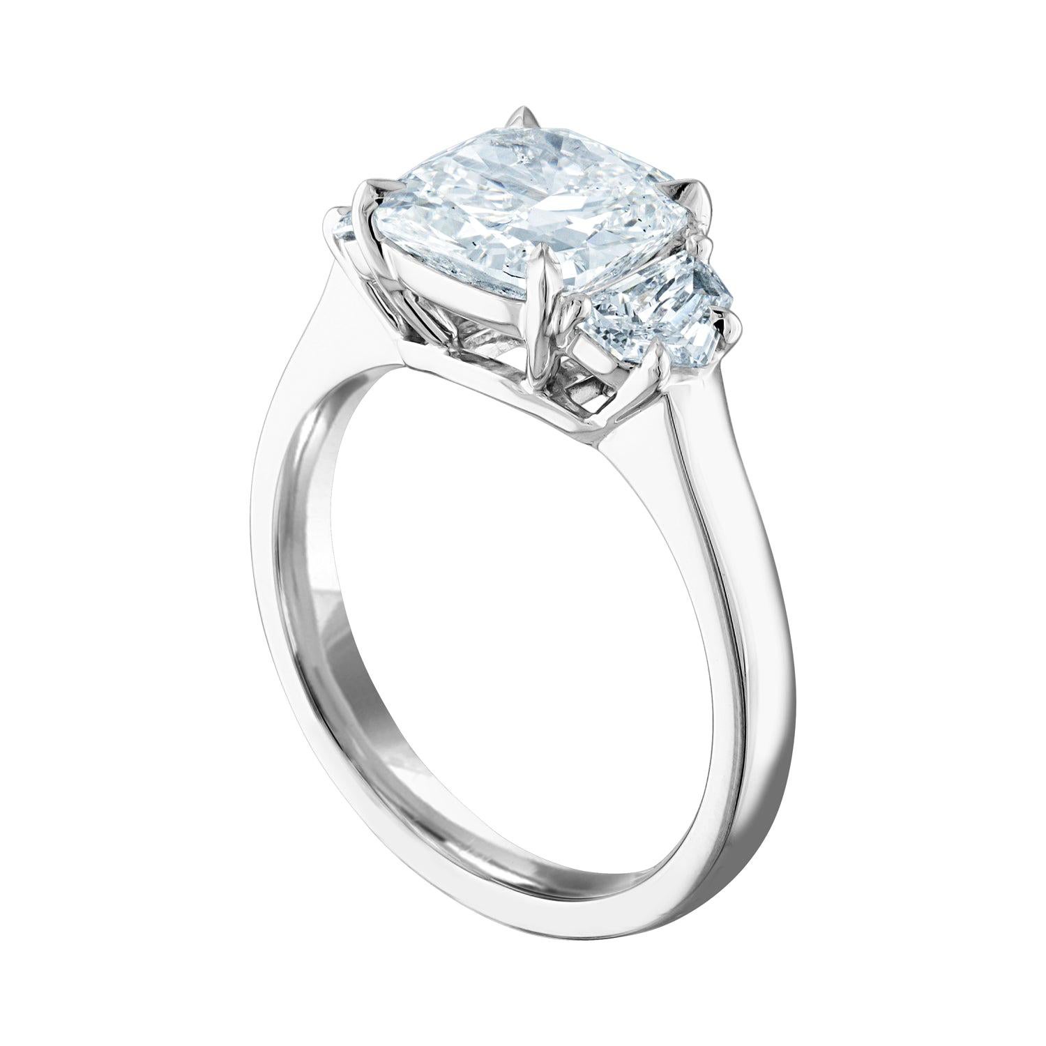 GIA Certified 2.45 Carat Cushion Cut Platinum Ring For Sale