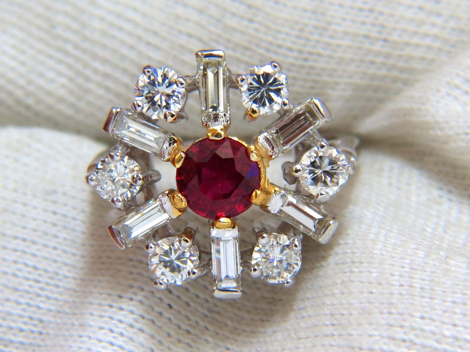 GIA Certified 2.45ct. Ruby Diamonds ring 14kt Art Deco Style Ballerina Phase In New Condition For Sale In New York, NY