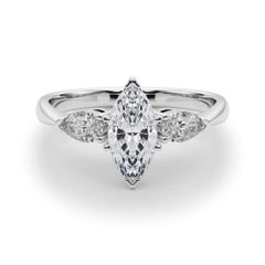 GIA Certified 2.46 Carat Marquise East-West Three-Stone Platinum Diamond Ring