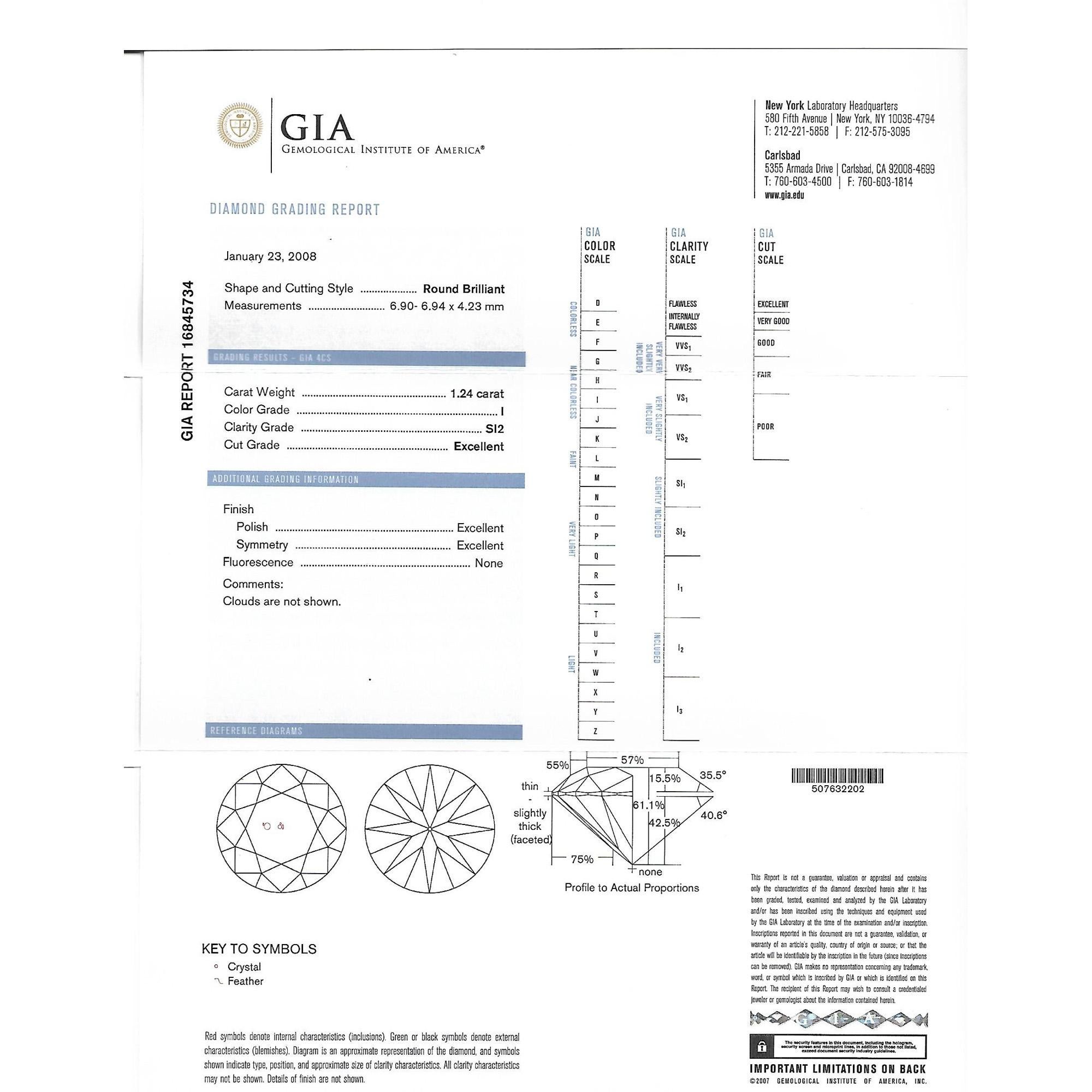 GIA zertifiziert 2::46 Karat H SI2 XXX Platin Diamant Ohrstecker für Damen oder Herren
