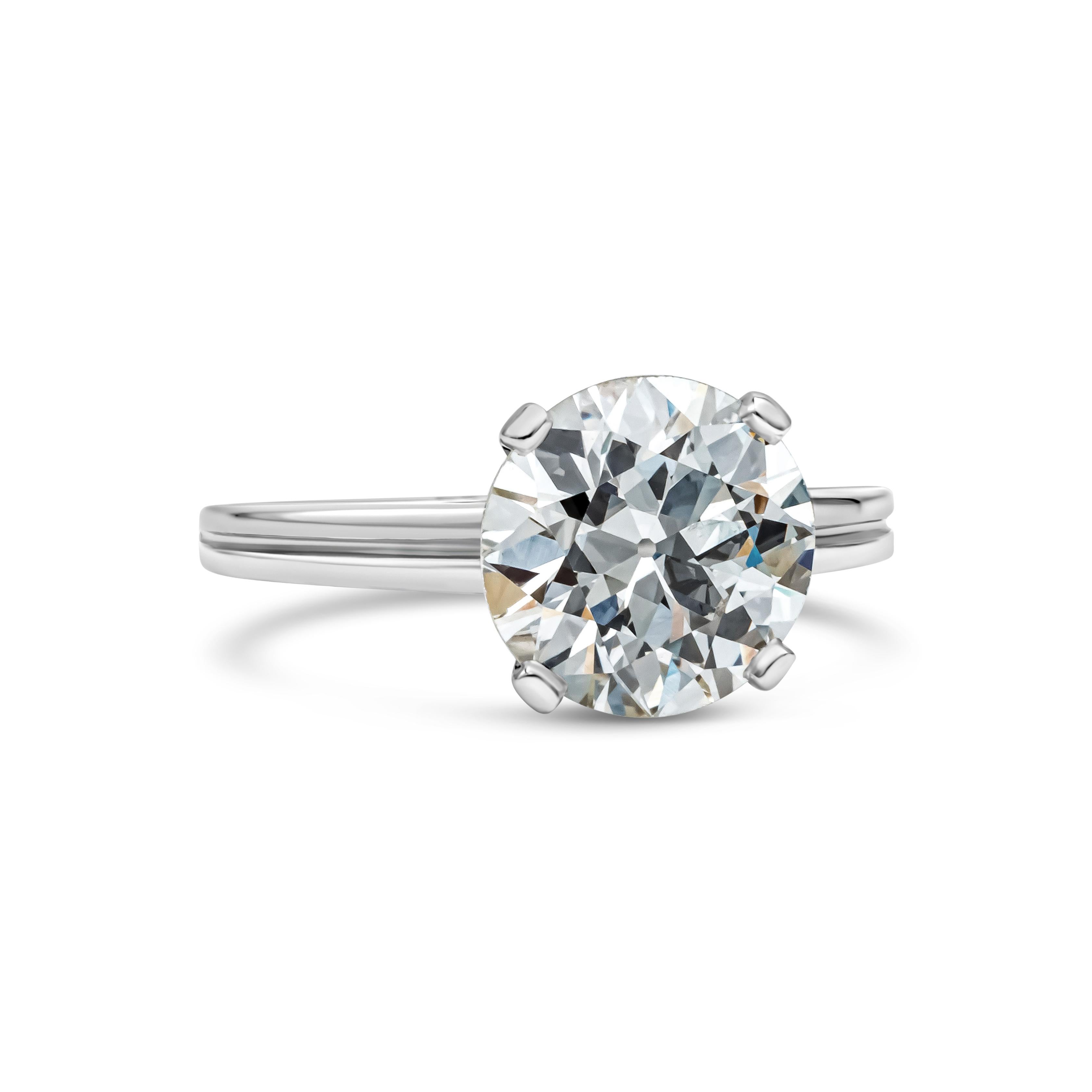 This solitaire engagement ring features a GIA Certified 2.47 carat round brilliant diamond, K Color and VS1 in Clarity. Set in a traditional 4 prong style setting. Made with Platinum.

Roman Malakov is a custom house, specializing in creating