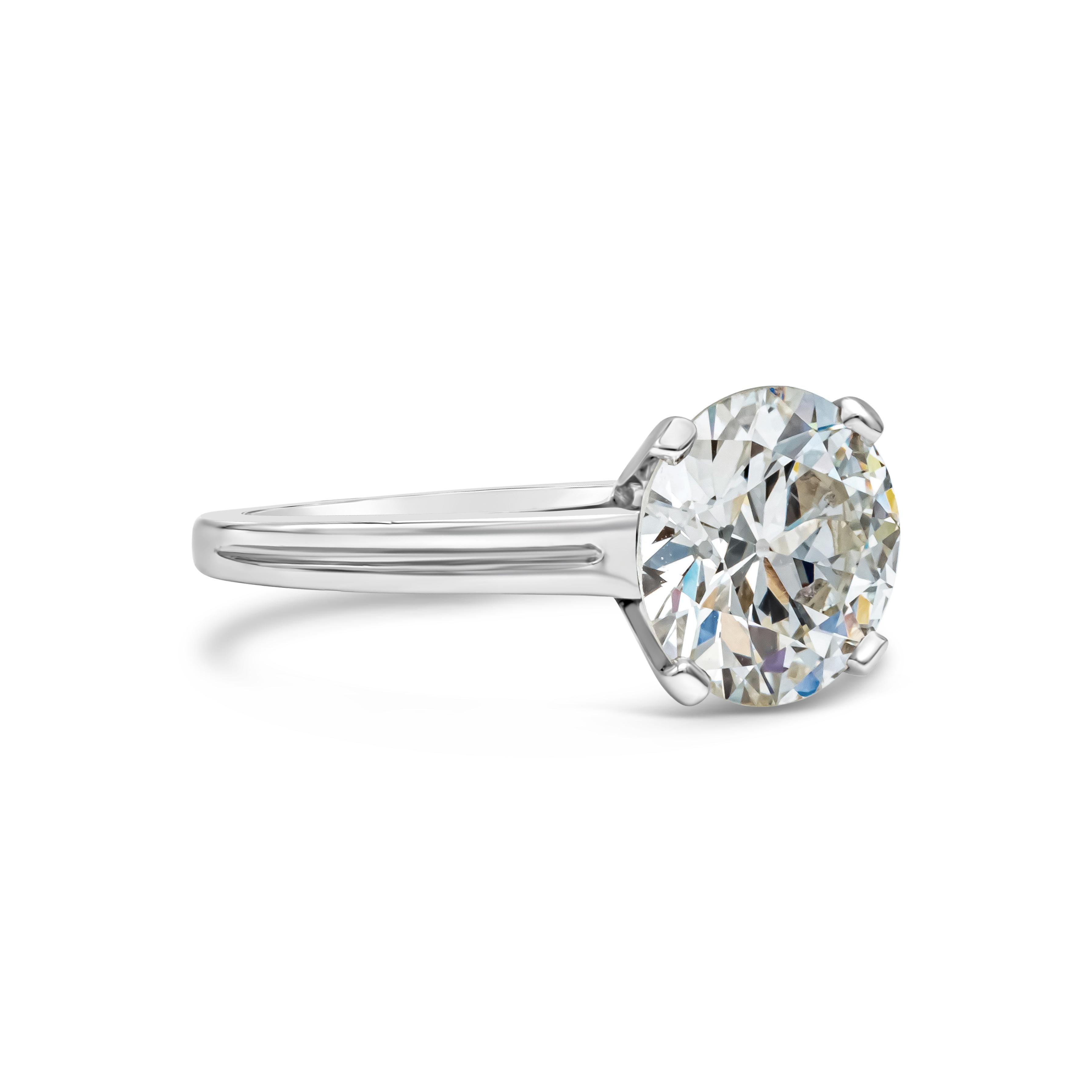 GIA-zertifizierter Verlobungsring mit 2,47 Karat Diamant im Rundschliff im Rundschliff Solitär (Zeitgenössisch) im Angebot