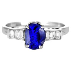 GIA-zertifizierter 2,48 Karat natürlicher, unerhitzter Ceylon-Saphir-Ring aus Platin