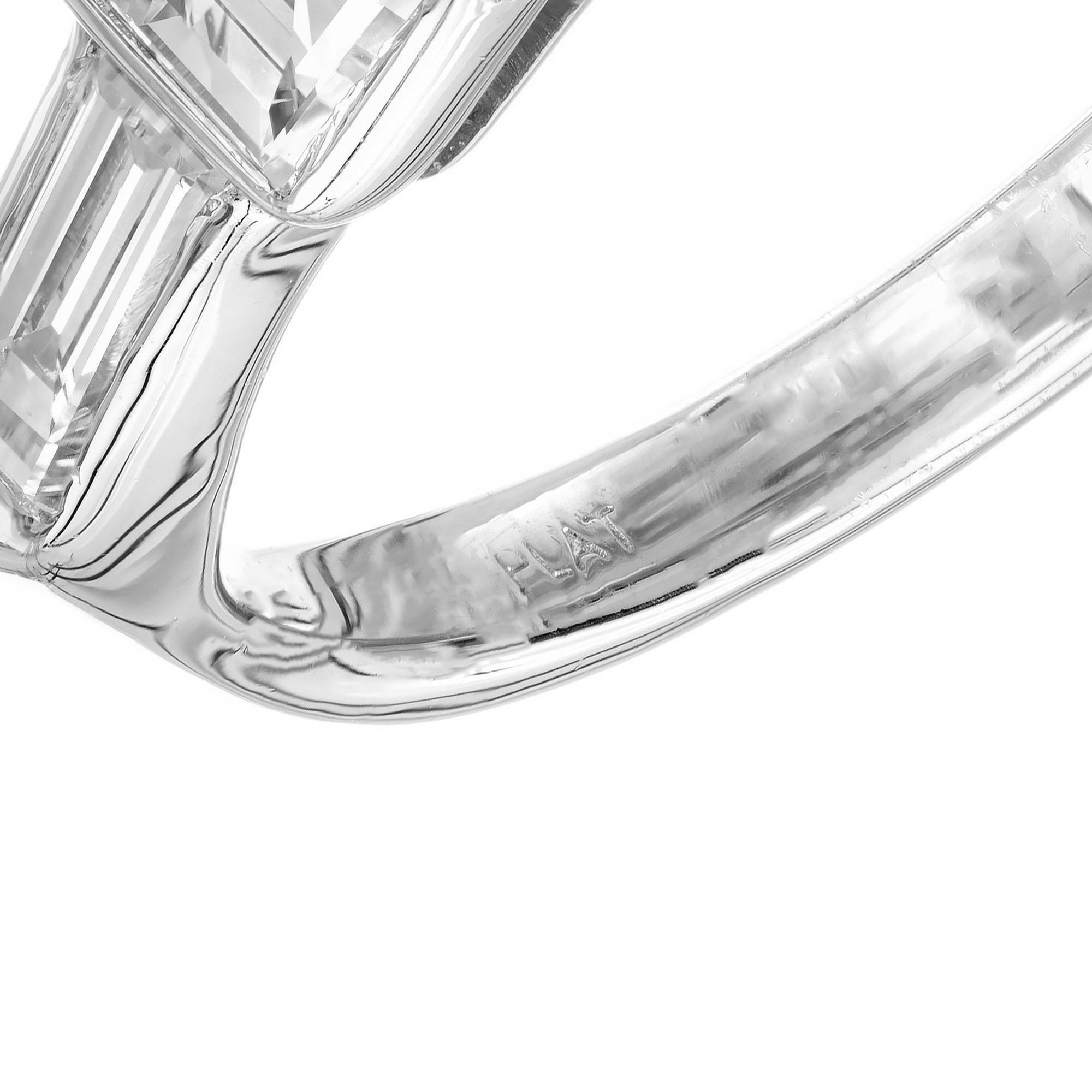 Women's GIA Certified 2.48 Carat Sapphire Diamond Platinum Engagement Ring