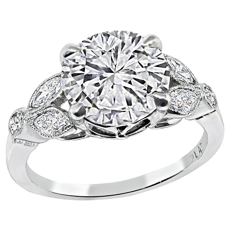 Bague de fiançailles en diamant certifié GIA de 2,48 cts