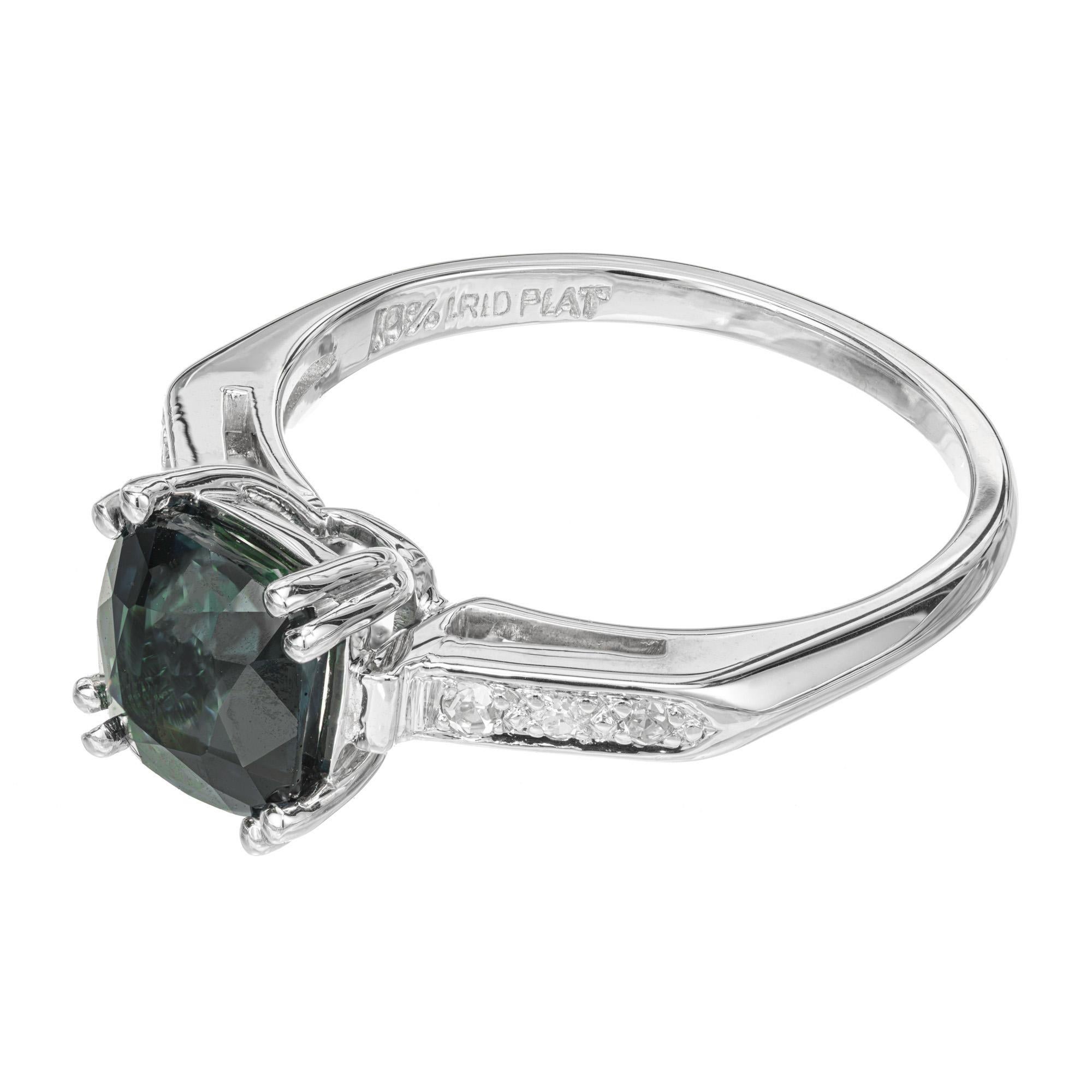 Bague de fiançailles en platine avec saphir certifié GIA de 2,49 carats et diamants Pour femmes en vente