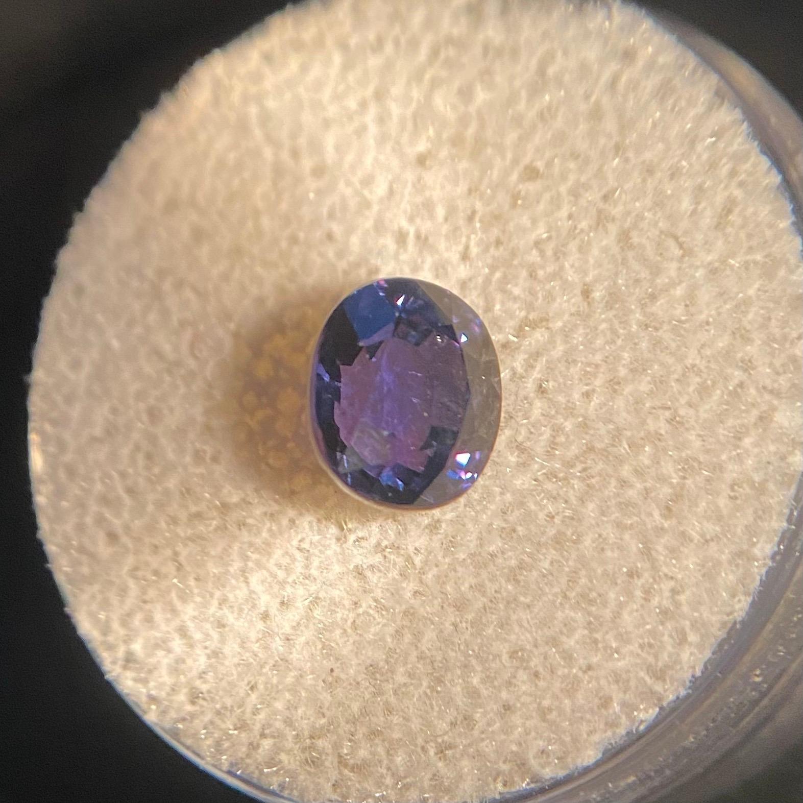 GIA Certified 2.49ct Colour Change Sapphire Blue Purple Untreated Oval Cut Gem 6