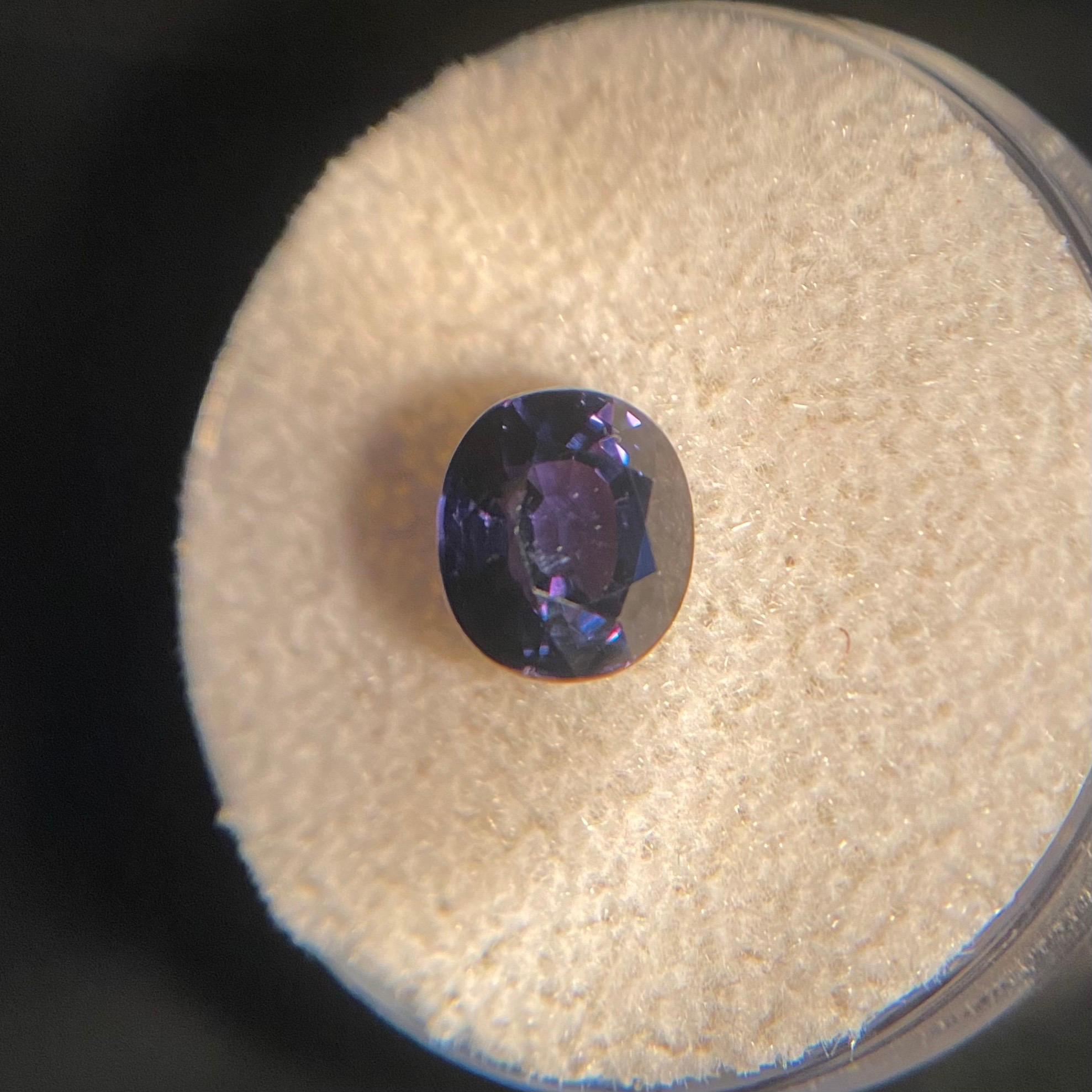 GIA Certified 2.49ct Colour Change Sapphire Blue Purple Untreated Oval Cut Gem 8