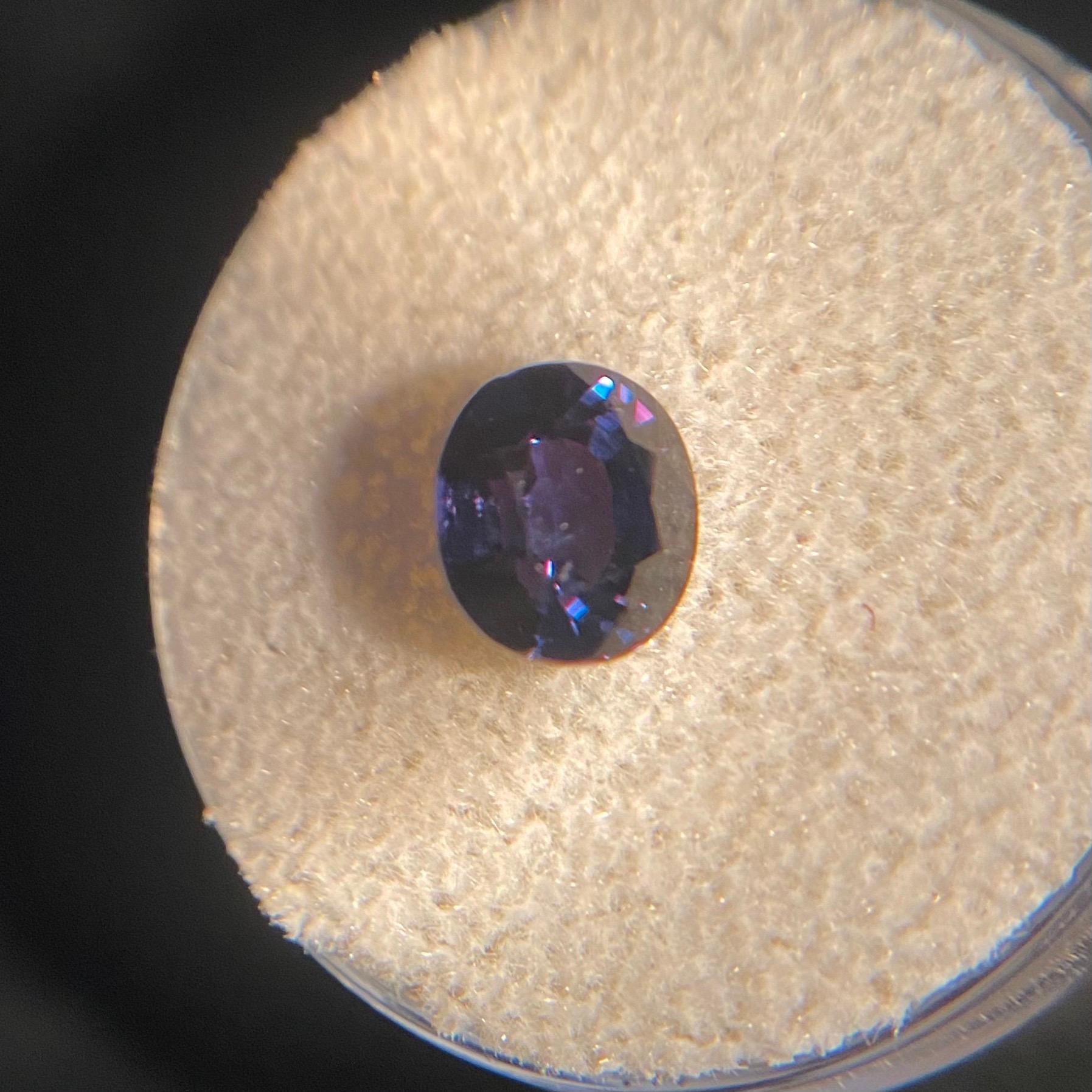 GIA Certified 2.49ct Colour Change Sapphire Blue Purple Untreated Oval Cut Gem 1