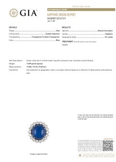 GIA Certified 25 Carat Blue Sapphire & Round Diamond Halo Ring in Platinum