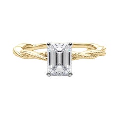 GIA Certified 2.5 Carat Emerald Twisted Braided Band Diamond Ring