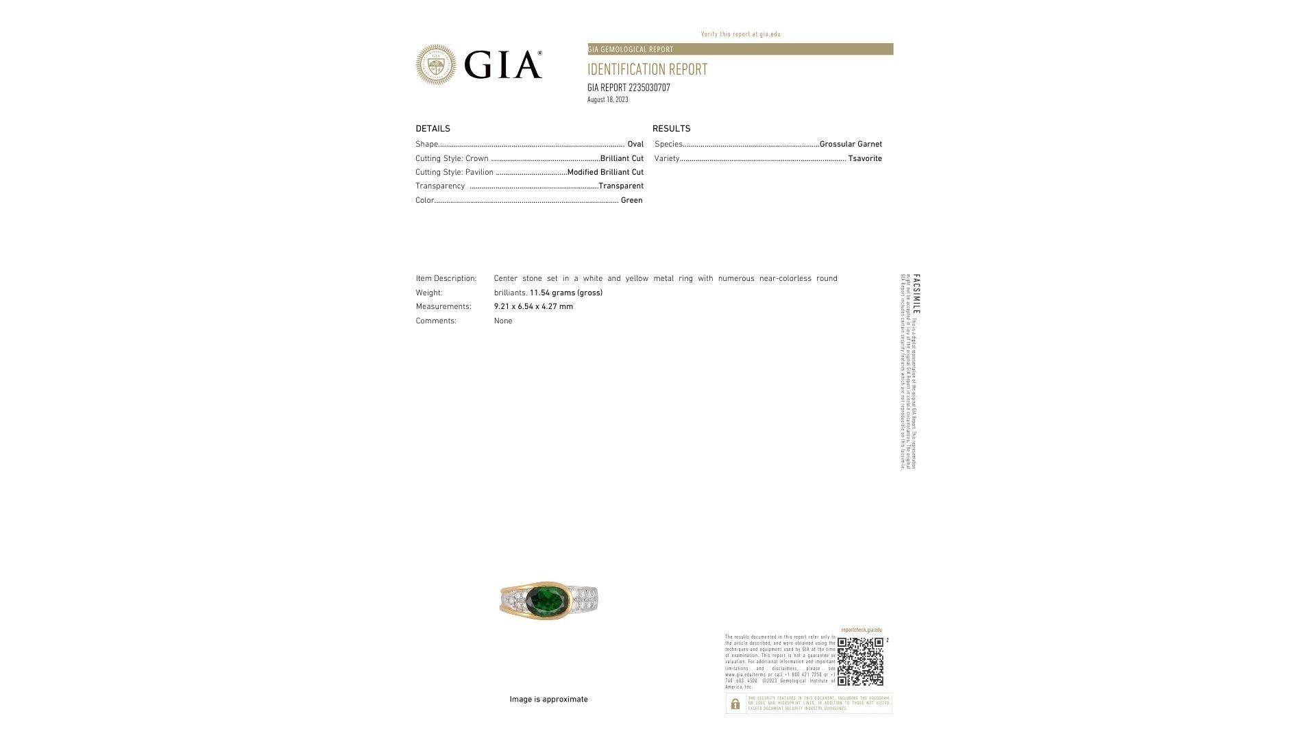 GIA Certified 2.5 Carat Oval Cut Tsavorite and Diamond Overpass Crossover Ring For Sale 5