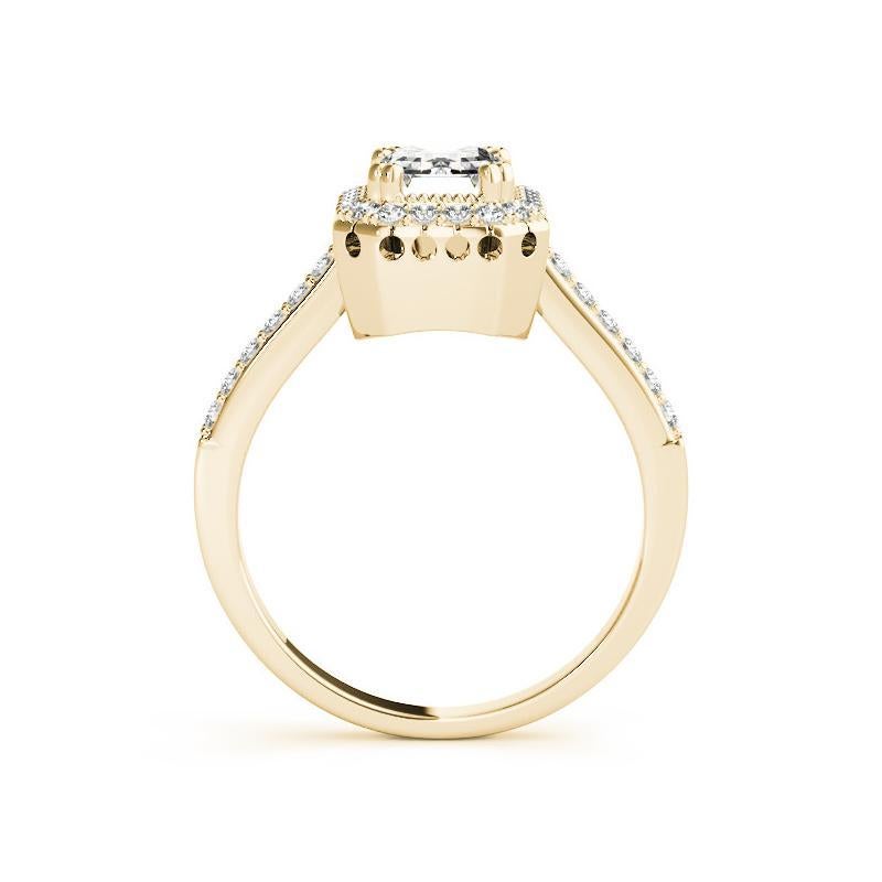 Bague en or jaune 18 carats certifiée GIA et ornée d'un halo de diamants rayonnants de 2,5 carats Neuf - En vente à New York, NY