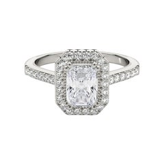 Diamante radiante aureolato da 2.5 carati certificato GIA  Anello con diamante