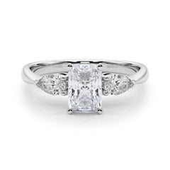 GIA Certified 2.5 Carat Radiant East-West Three-Stone Diamond Ring
