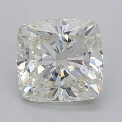 GIA Certified 2.5 Carat Vintage Cushion Milgrain Band Platinum Diamond Ring