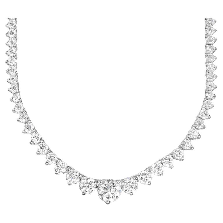 25 Carat Diamond Tennis Necklace 27 For Sale on 1stDibs 25