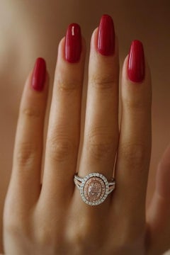 GIA Certified 2.50 Carat Argyle Very Light Pink Diamond Oval Engagement Ring