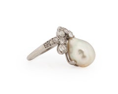 GIA Certified 2.50 Carat Art Deco Pearl Engagement Ring