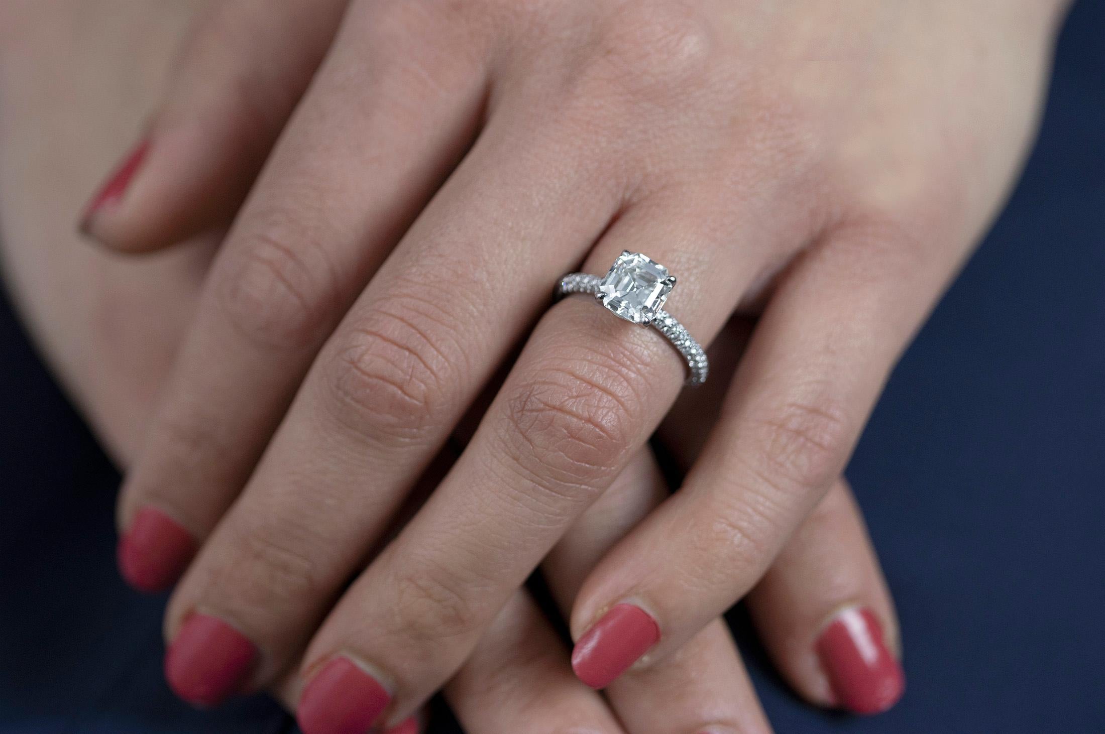 asscher cut pave engagement rings