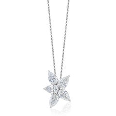 GIA Certified 2.50 Carat Diamond Cluster Pendant
