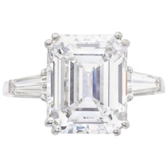I FLAWLESS GIA Certified 2 Carat Emerald Cut Diamond Ring