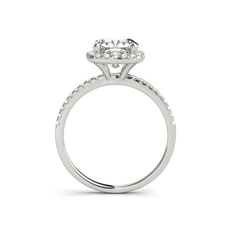 Taille coussin Bague de diamant en platine certifiée GIA de 2,50 carats Halo Square Cushion Basket Set en vente