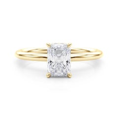 GIA zertifiziert 2,50 Karat Hidden Halo Radiant 18K Gelbgold Diamantring