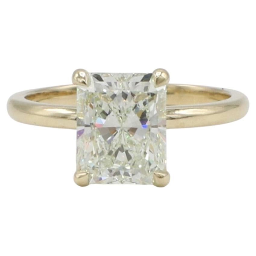GIA Certified 2.50 Carat L VS2 Radiant Natural Diamond Solitaire Engagement Ring