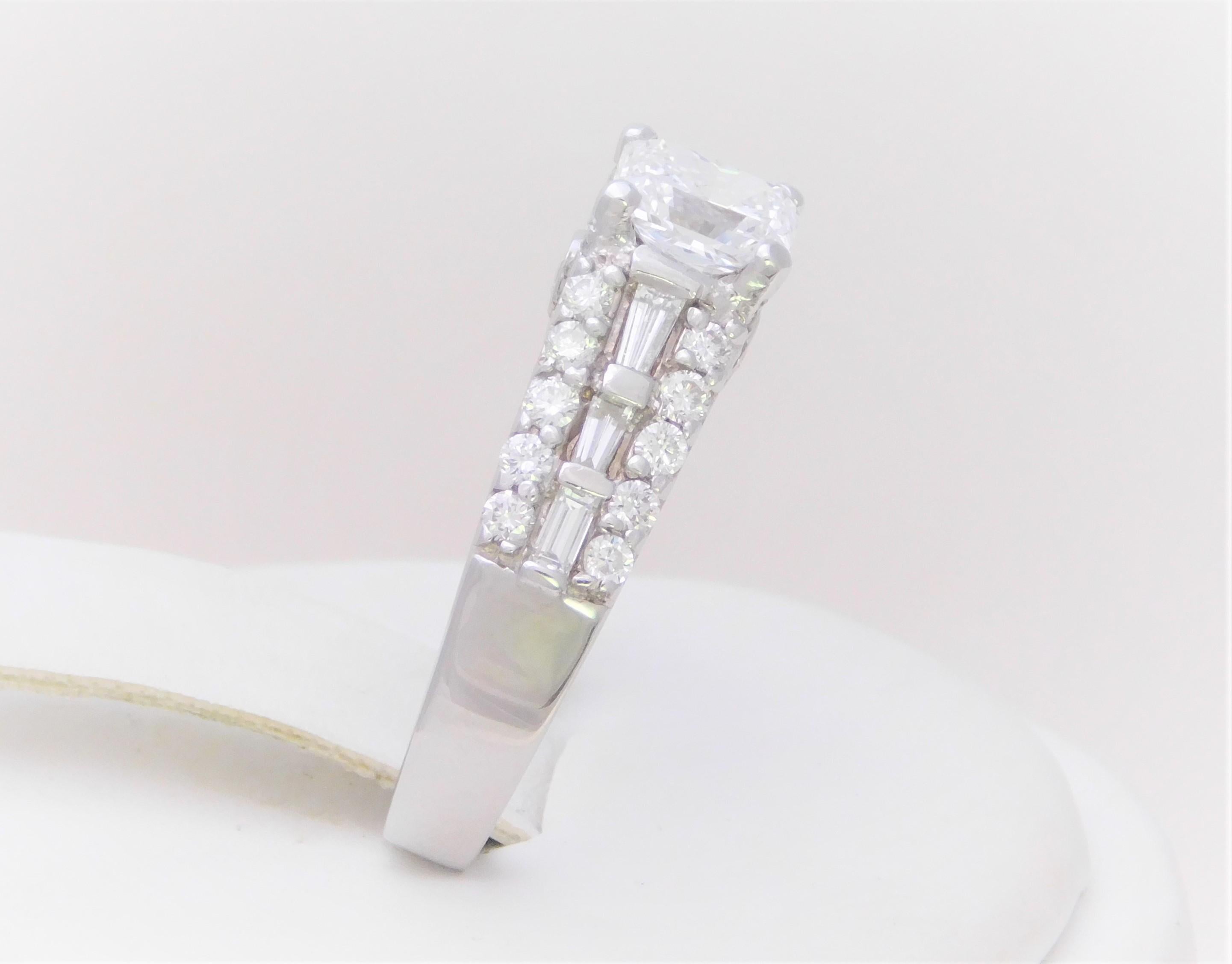 GIA Certified 2.50 Carat Radiant-Cut Diamond Bridal Set For Sale 5